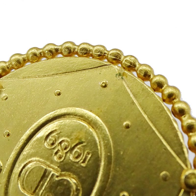 Dior Necklace Women's Branded Coin Ribbon Plated Gold Ball Chain Accessory