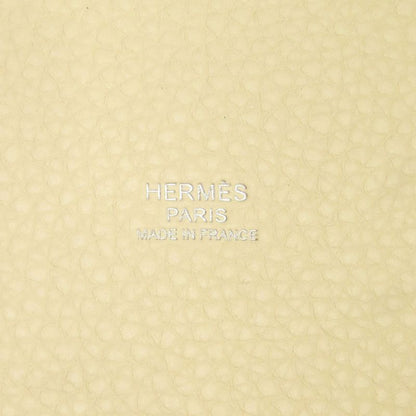 Hermes Picotin Lock MM Silver Hardware Handbag Taurillon Cles Mance Women