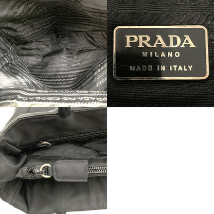 Prada Handbag Nylon Black Nylon Women Men