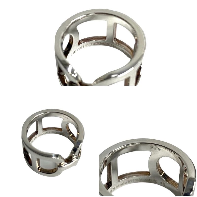 Hermes Everchaine Dancre Silver 925 Ring No 8 Accessory Jewelry Womens 402-3