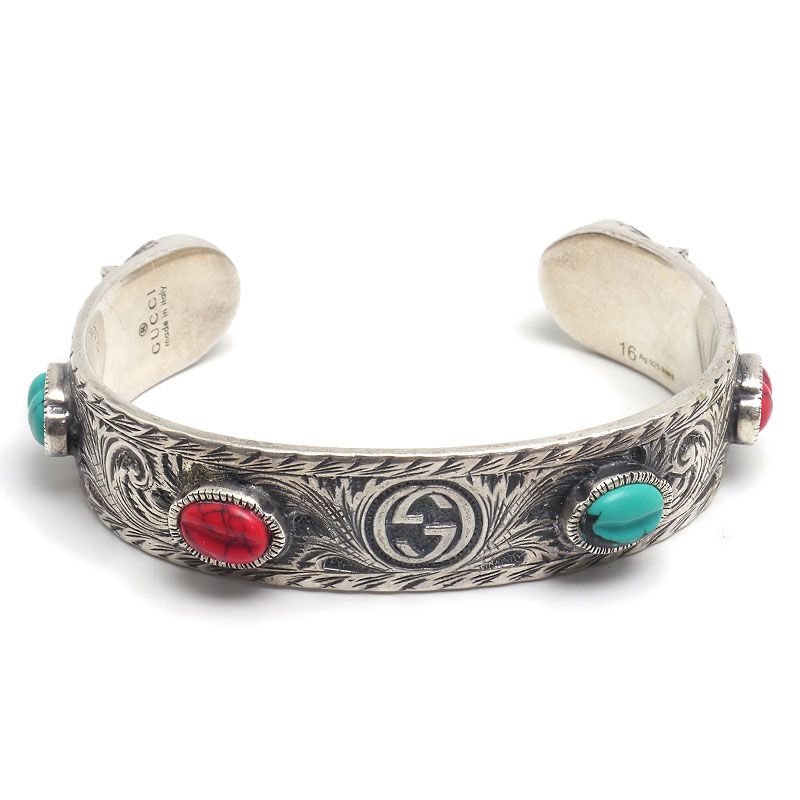 Gucci Cat Head Bangle Size 16 Ag925 Silver Bangle