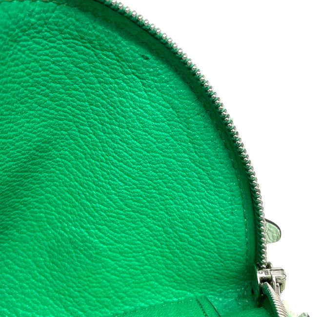Hermes Coin Case Green Mint Excellent Condition Coin Purse Leather Chevre