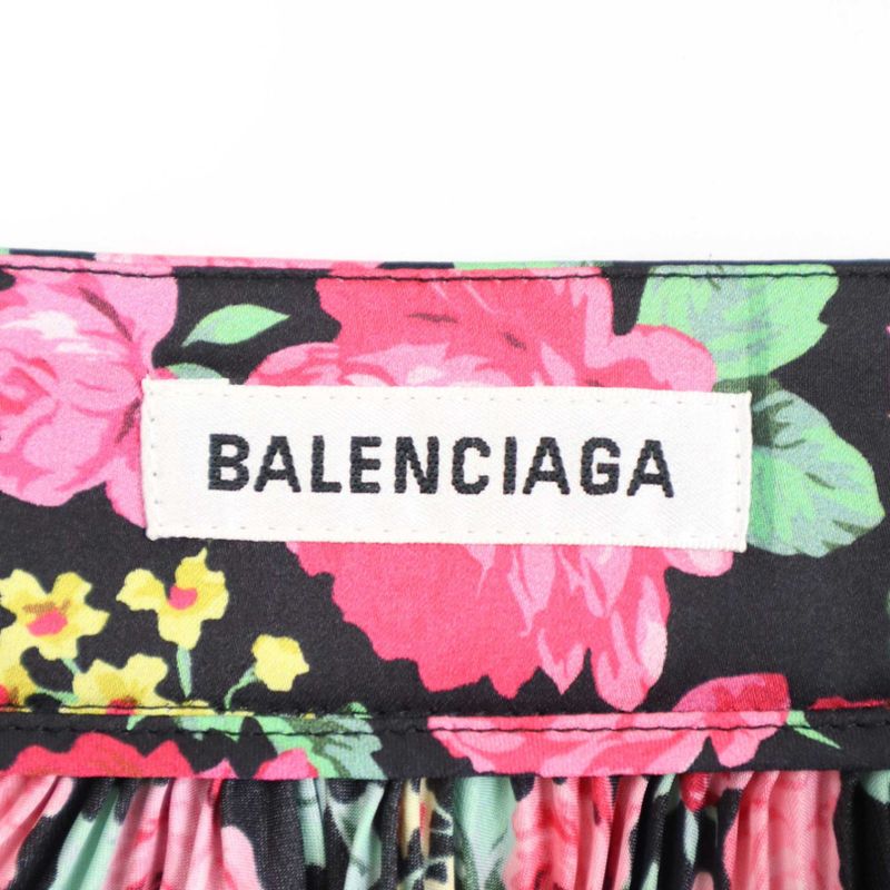 Balenciaga Flower Pleats Skirt 680310 Tll82 Mix 34