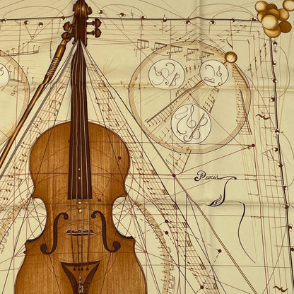 Hermes Scarf Carre 90 Music Played By Spheres La Musique Des Spheres Yellow