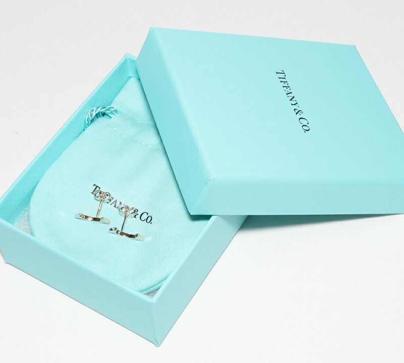 Tiffany & Co Earrings 18K Pink Gold T-smile