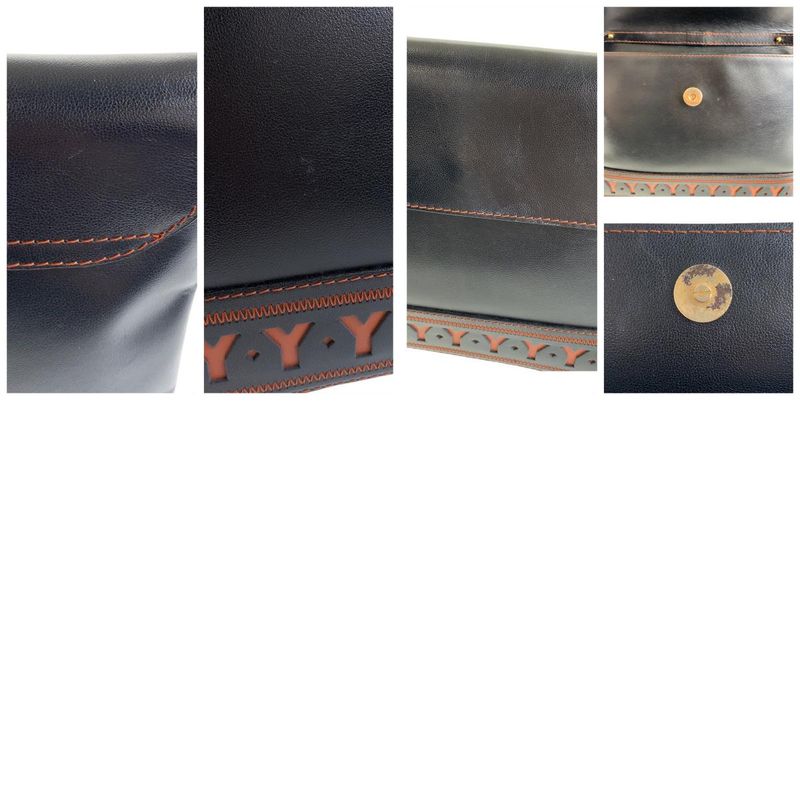 YVES Saint Laurent Yves Saint Laurent Vintage YSL Y Cutout Black Orange Gold