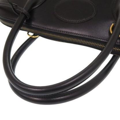 Hermes Bolide 35 Box Calf Black Gold Hardware □C Engraved Handbag Black 1657