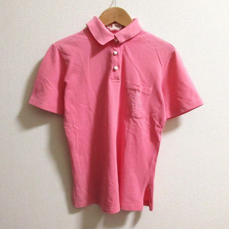 Good Loewe Vintage Short Sleeve Polo Shirt Pink Women's Used