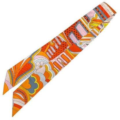 Hermes Scarf Twilly Scarf Hermes Ribbon Scarf Faubourg Rainbow Accessories Silk