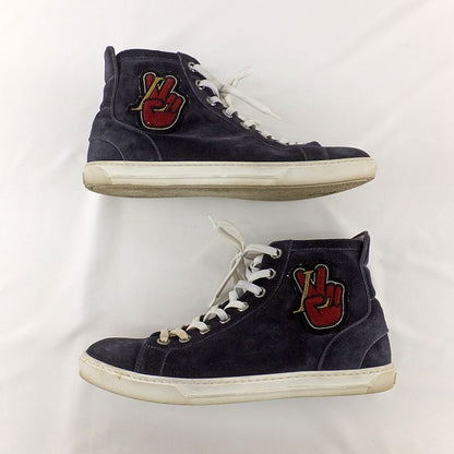 Louis Vuitton High Cut Sneakers - Side Zip Suede Dark Navy - Size 6 1