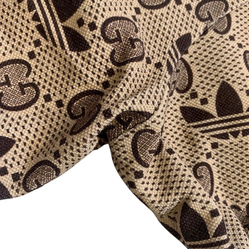 2999 Gucci×adidas GG Cotton Polo Shirt Size S Men Brown Trefoil 700497 Preowned