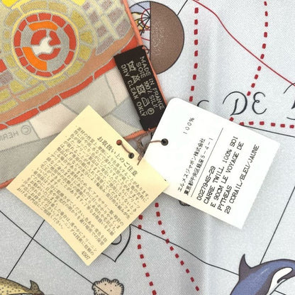 Hermes Carre 90 Le Voyage De Pytheas Scarf With Box Multicolor 100% Silk