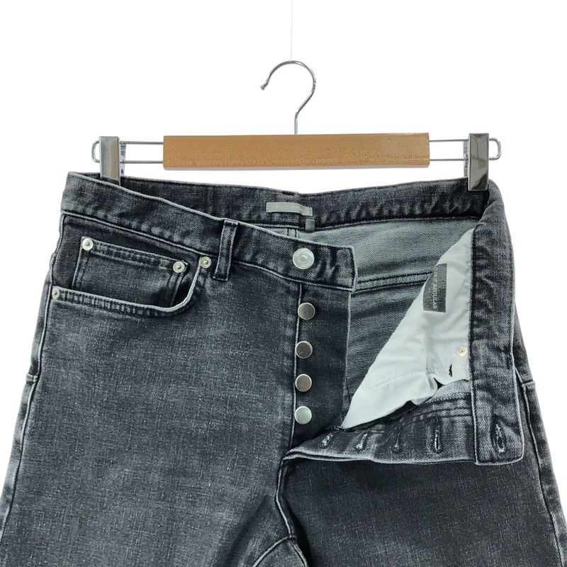 Dior - Logo Leather Patch Black Denim Skinny Pants - 30 - Charcoal Gray - Men's