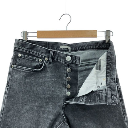 Dior - Logo Leather Patch Black Denim Skinny Pants - 30 - Charcoal Gray - Men's