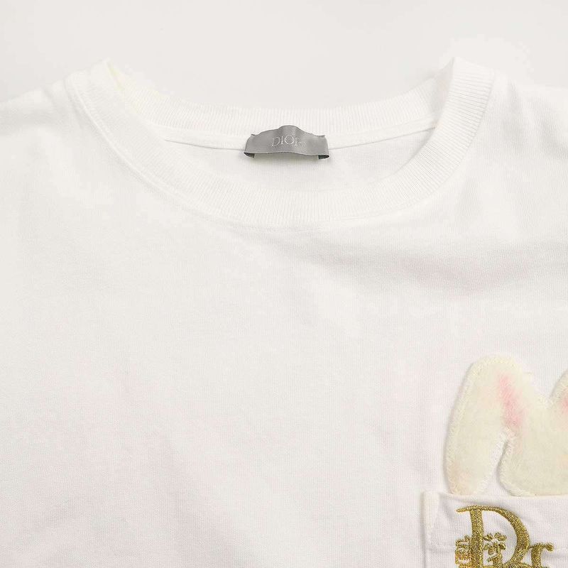 Dior Erl 23ss Logo Embroidery Wappen T-Shirt 313j651a0554 White L