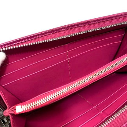 Loewe Round Zipper Long Wallet Shocking Pink Amazona