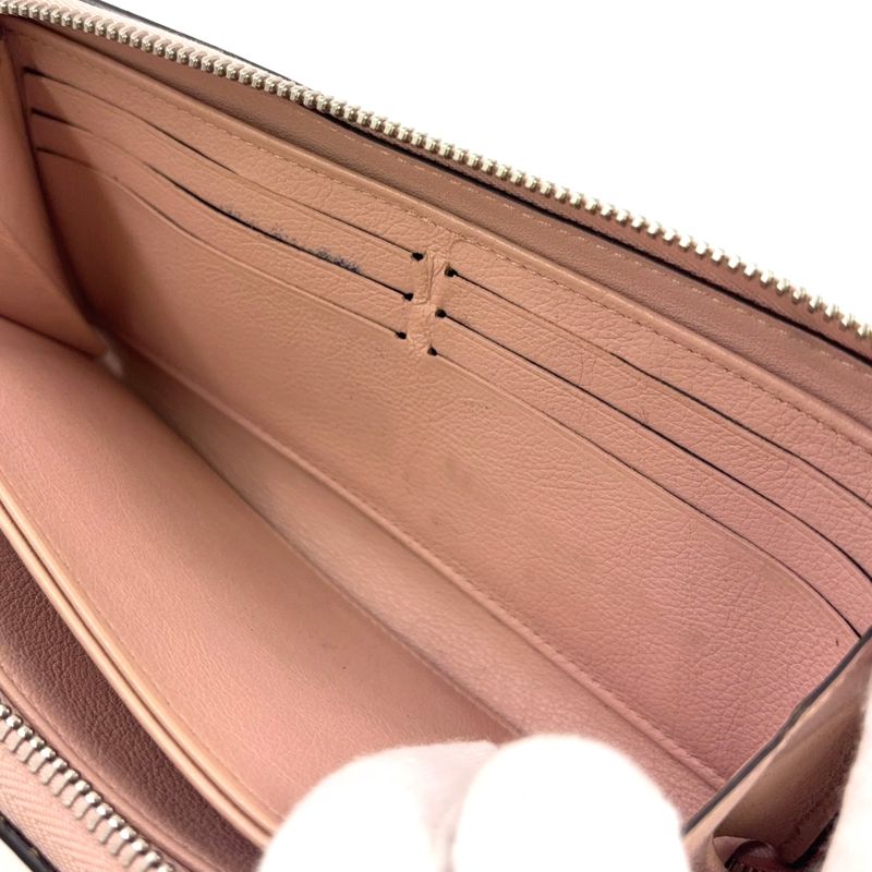 Louis Vuitton Zippy Wallet Mahina Magnolia Leather Light Pink Round Zipper Long