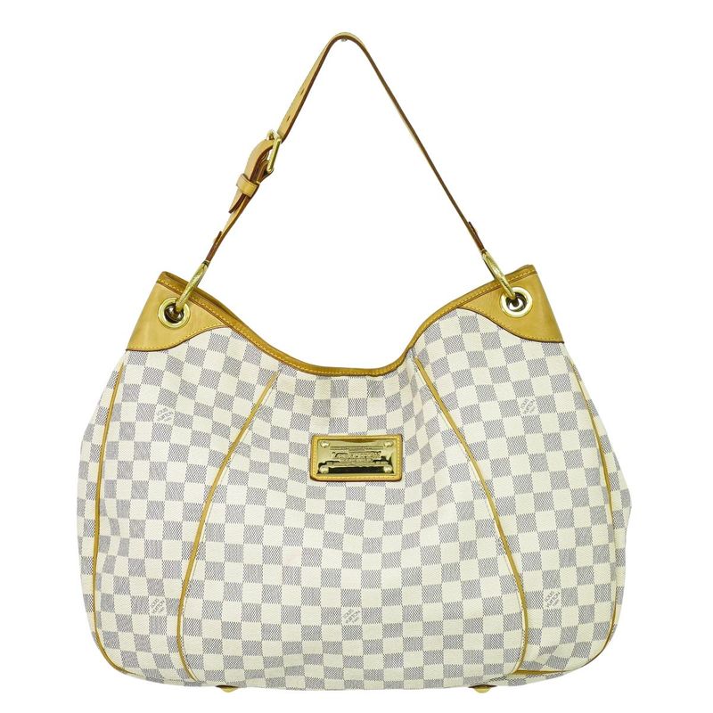 Authentic Louis Vuitton LV Galiera GM Damier Azure Tote Bag Shoulder Bag White