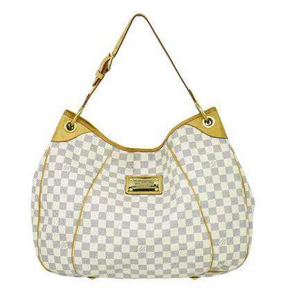 Authentic Louis Vuitton LV Galiera GM Damier Azure Tote Bag Shoulder Bag White