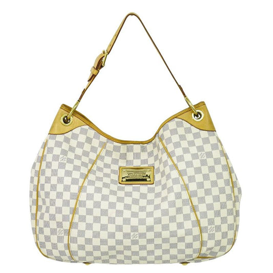 Authentic Louis Vuitton LV Galiera GM Damier Azure Tote Bag Shoulder Bag White