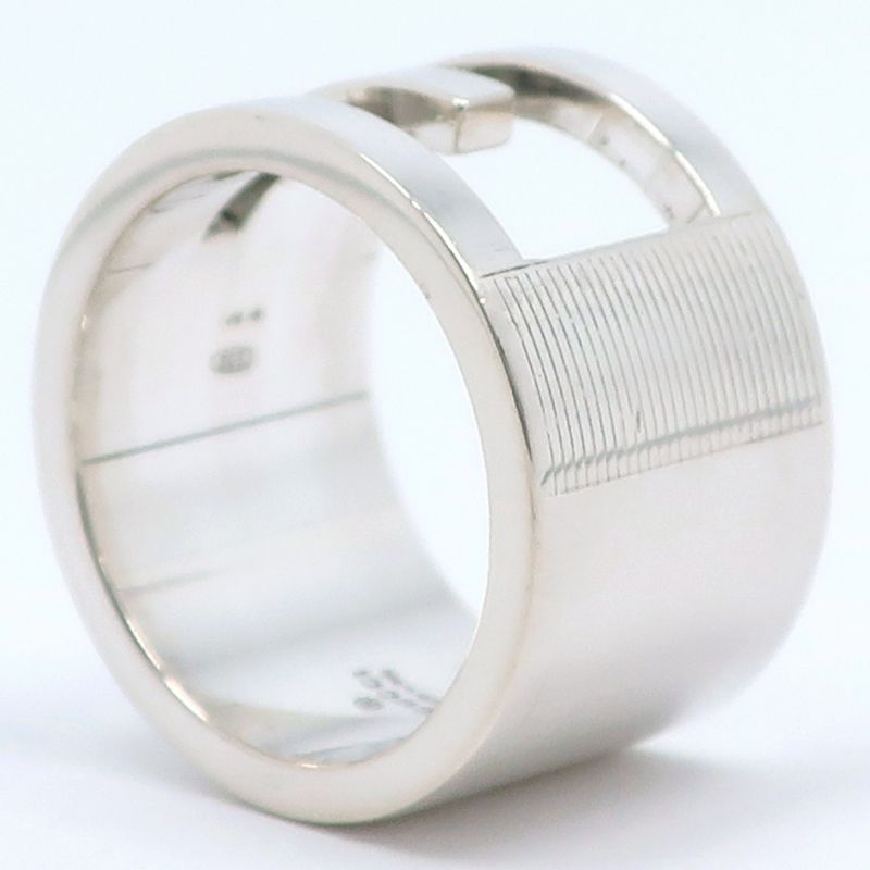 Gucci Branded G Wide Silver 925 Size 11 Ladies 11.6g Ring
