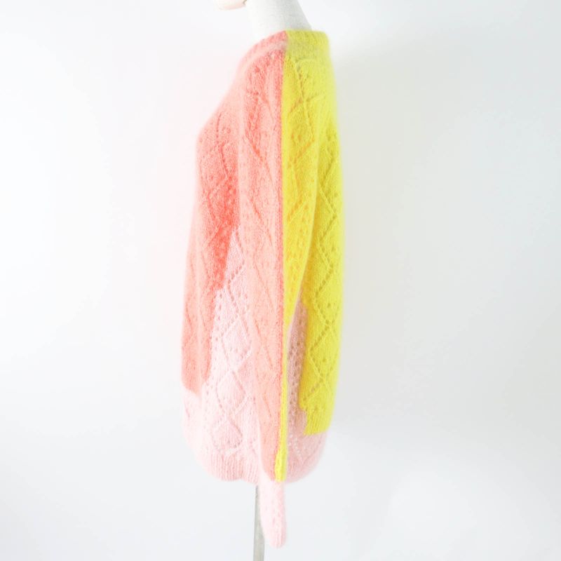 LOEWE S359y14k40 Mohair Trompe L'oeil Sweater/long Sleeve Long Knit Pullover