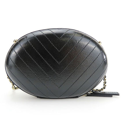 Chanel Shoulder Bag La Pausa Leather Black Gold Hardware V Stitching 26th Chain