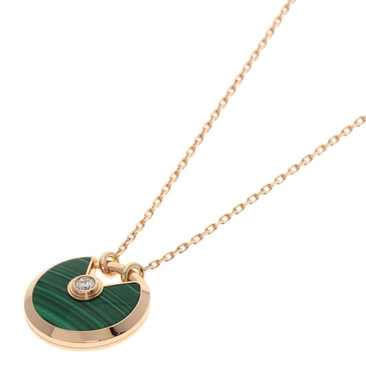 Cartier Amulet De Cartier SM Malachite 1P Diamond Necklace 18K Pink Gold Ladies