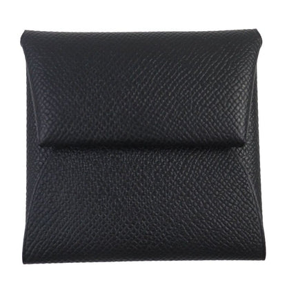Hermes Bastia Vaux Epson Coin Case Black With W Engraved Box Made In France