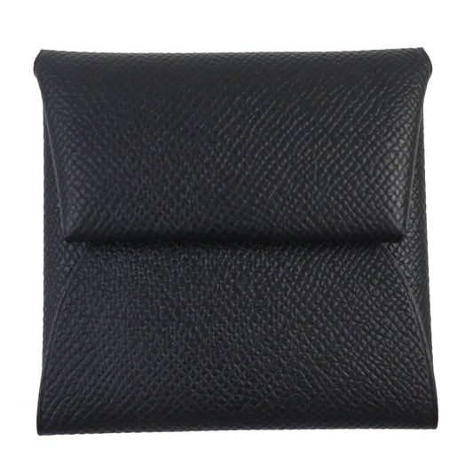 Hermes Bastia Vaux Epson Coin Case Black With W Engraved Box Made In France