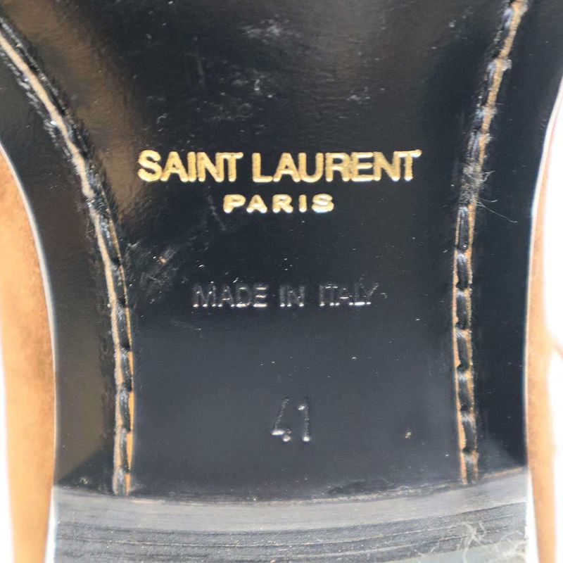 Saint Laurent Paris Wyatt 40 Jodhpurs Suede Leather Boots 443200 Brown 41