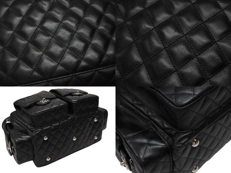 Chanel Cambon Line Multi Pocket Boston Bag Calfskin Black Pink — view 6