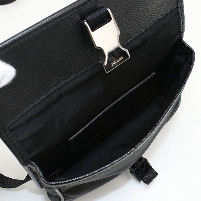 Prada 2zh108 Crossbody Shoulder Bag Nylon Saffiano Leather Men's