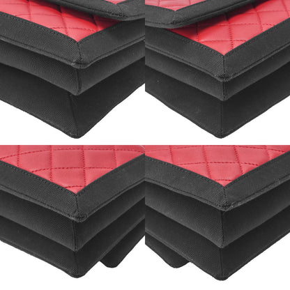 Chanel Matelasse Chain Shoulder Lambskin And Nylon Red And Black (black