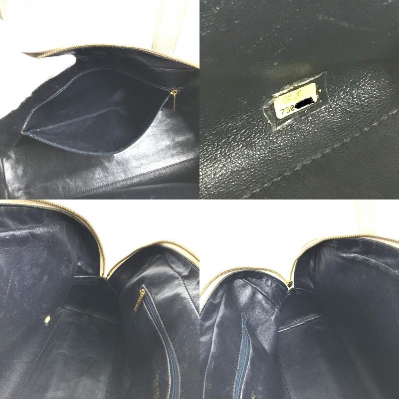 Chanel Shoulder Bag CC Coco Mark Logo Quilted Matelasse Canvas Navy