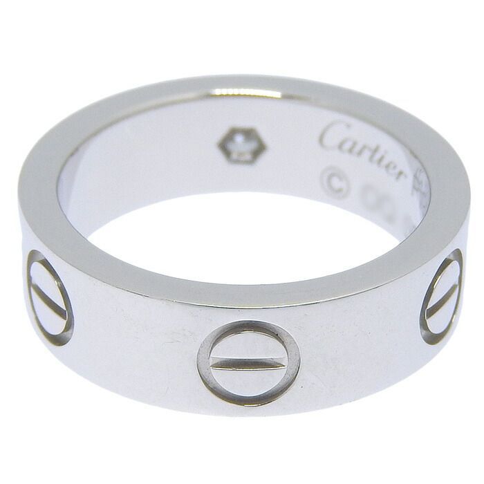 Cartier Love 1P Diamond Ring Pt950 Platinum Diamond #49 Equivalent To Size 9