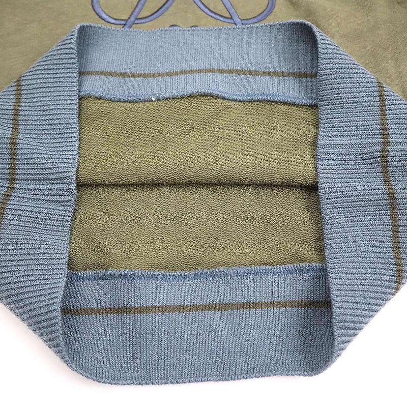 Loewe Anagram Embroidered Ribbed Knit Sweatshirt Hoodie S359341xaq Khaki S