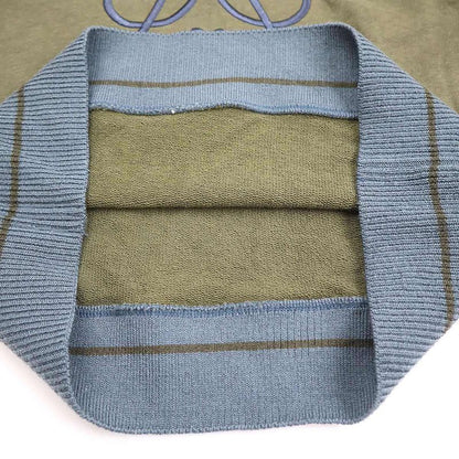 Loewe Anagram Embroidered Ribbed Knit Sweatshirt Hoodie S359341xaq Khaki S