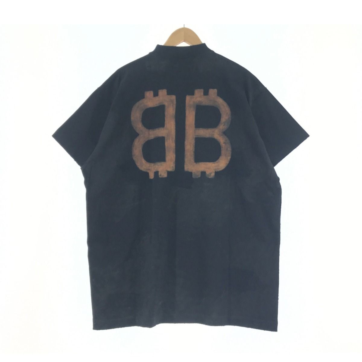 Balenciaga Bleach Out Short Sleeve T-Shirt Size L 739028 Black