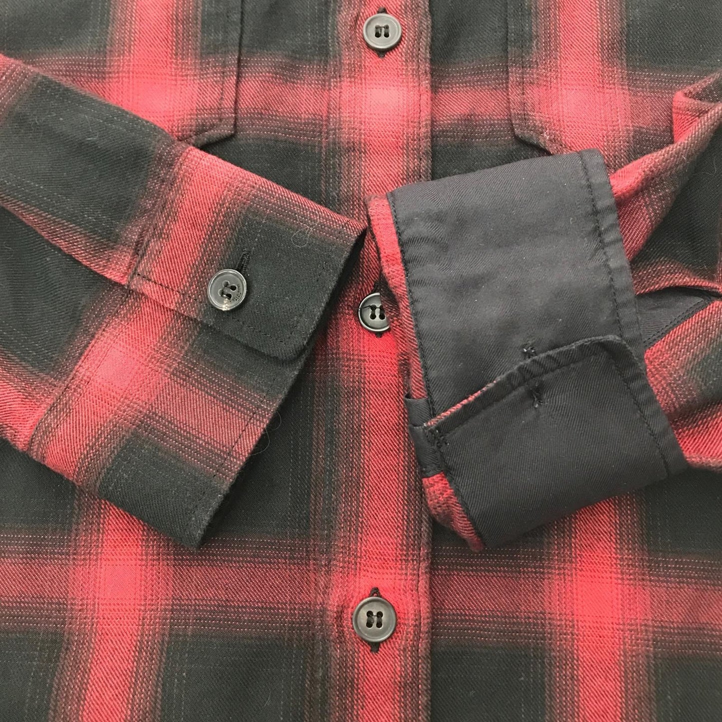 Saint Laurent(Yves Saint Laurent) Ombre Check Shirt Long Sleeve Shirt Size