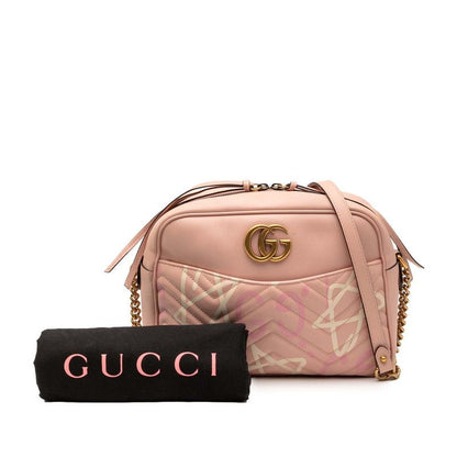 Gucci GG Marmont Ghost Chain Shoulder Bag 443499 Pink Leather Ladies Gucci