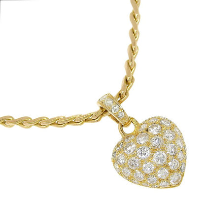 Cartier Heart Pavé 18K Yellow Gold And Diamonds Ladies 19.0g Necklace