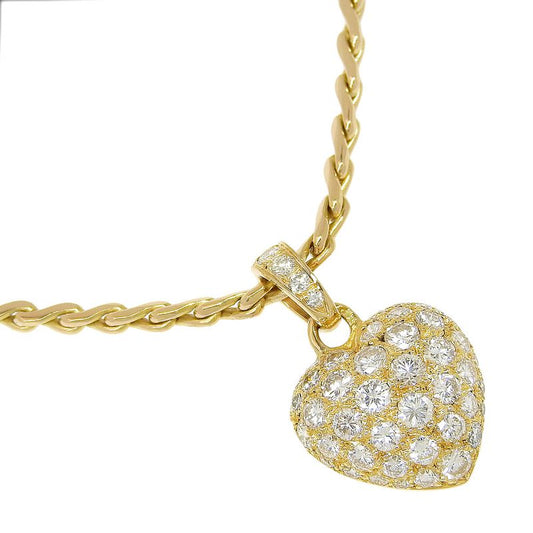 Cartier Heart Pavé 18K Yellow Gold And Diamonds Ladies 19.0g Necklace