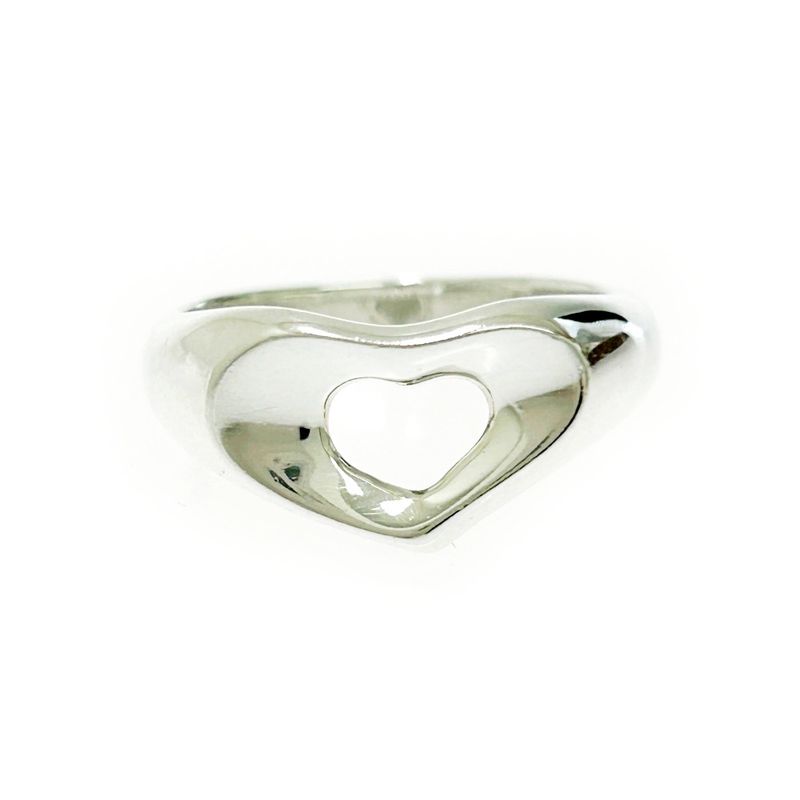 Tiffany & Co Silver Open Heart Ring 3.4g 925 Engraved 464295 Ring