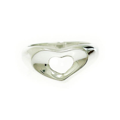 Tiffany & Co Silver Open Heart Ring 3.4g 925 Engraved 464295 Ring