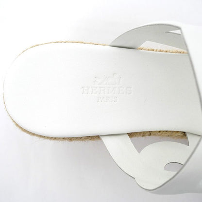 Hermes Espadrille Itea 30 Sandals Size 39 25cm (9.84in) White Thick
