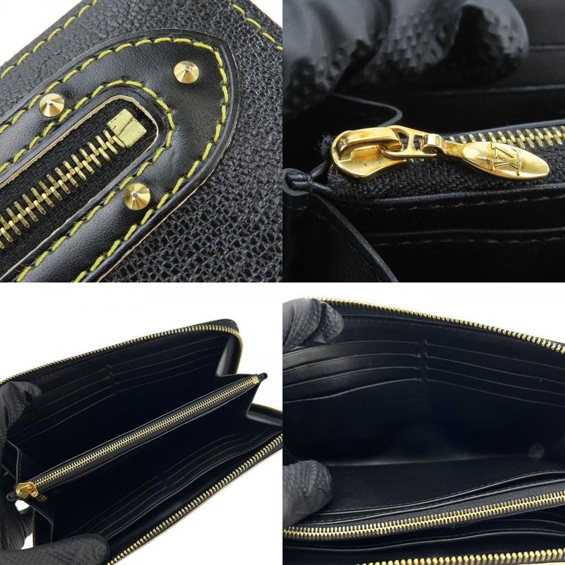 Louis Vuitton Long Wallet Zippy Wallet M93029 Suhari Round Zipper Leather Black