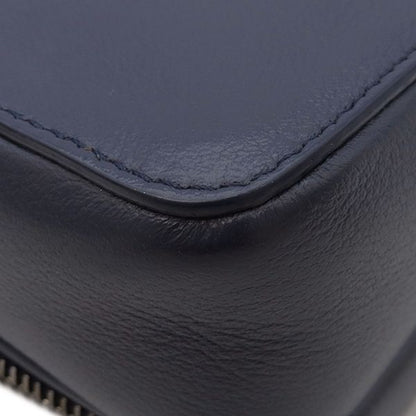 Christian Dior 2way Bag Micro Pouch Canvas Leather Navy Silver Hardware Navy
