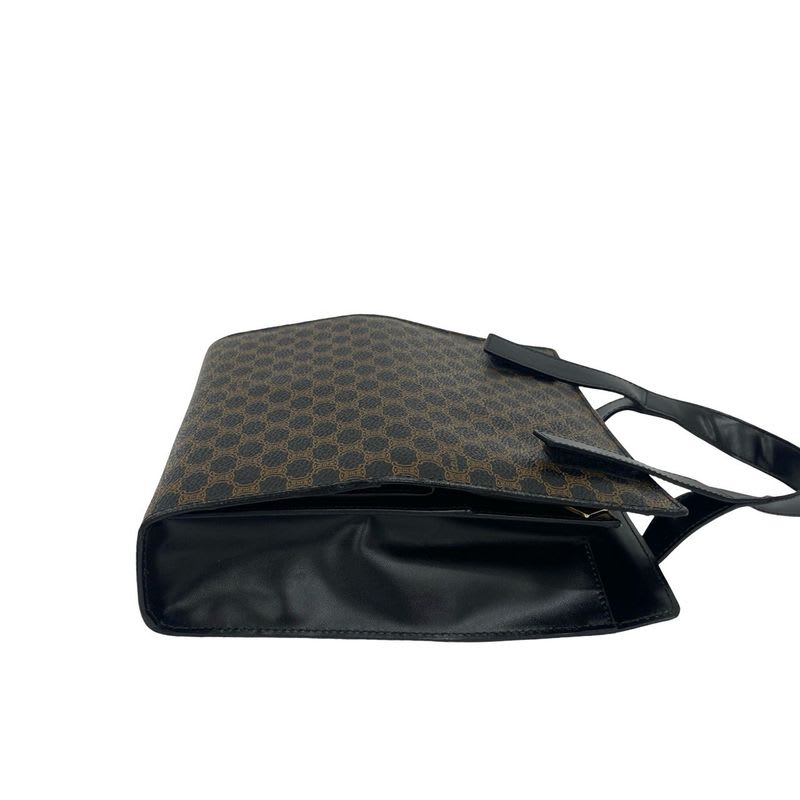 Celine Vintage Macadam Blason Pattern Leather Handbag Mini Tote