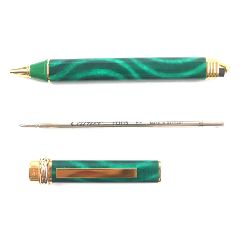 Cartier Vintage Malachite Trinity De Cartier Very Rare Marbled Cap Ballpoint